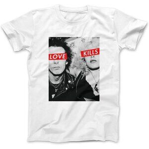 Sid And Nancy T-Shirt Punk Love Kills Sex Pistols Rock Band Graphic Tee 92